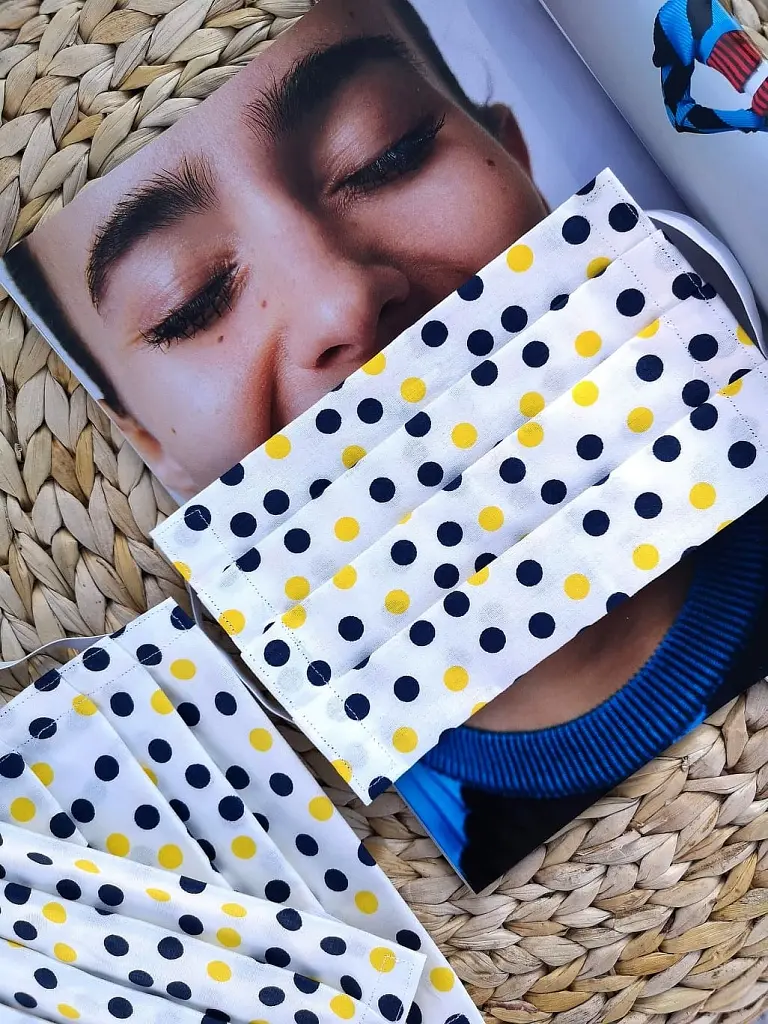 Pöttyös arcmaszk - 100% pamut