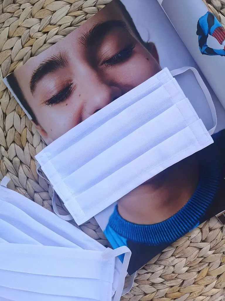 Fehér maszk - 100% pamut egészségügyi 