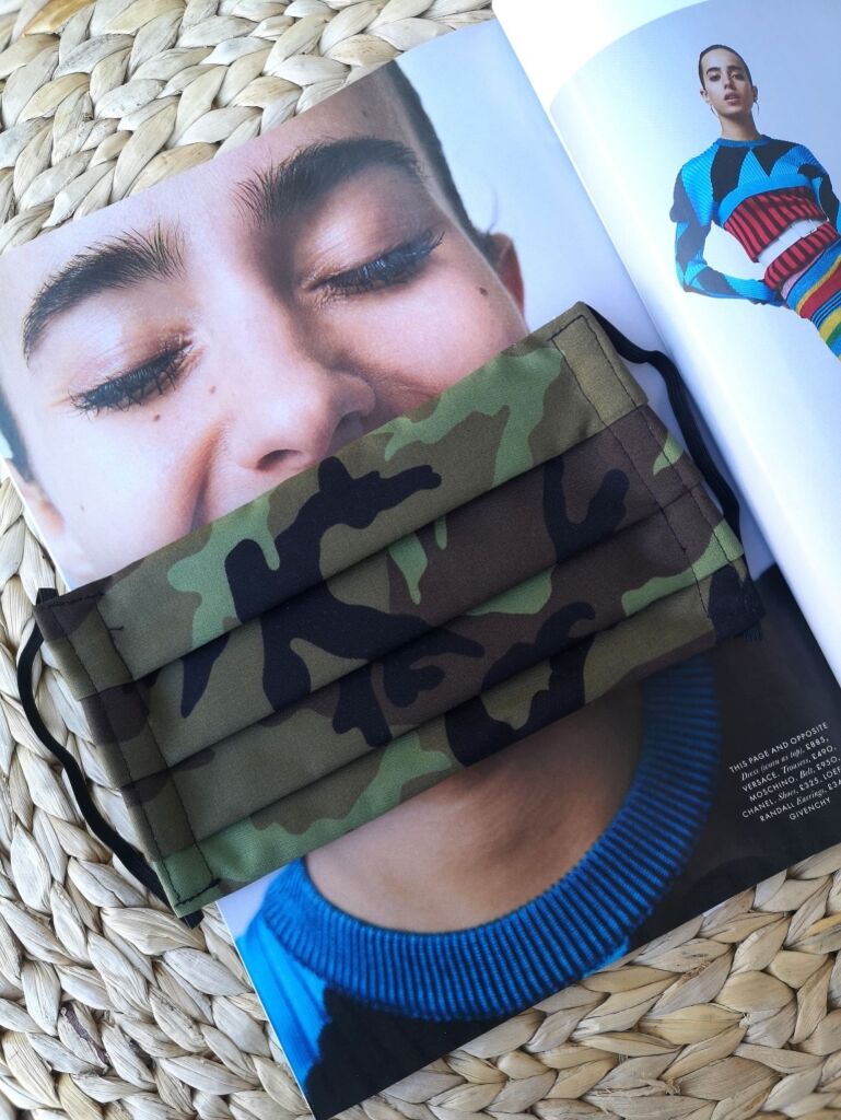 Zöld katomamintás maszk - 100% pamut