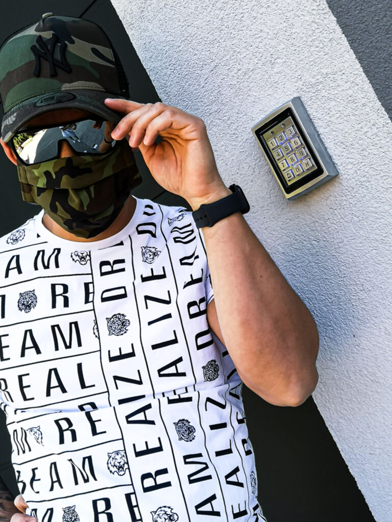 Zöld katomamintás maszk - 100% pamut - next