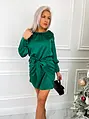 Zöld szatén ruha MALKA