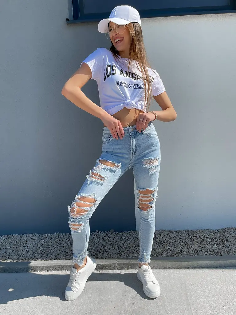 Magas derekú szaggatott fashion farmer - next