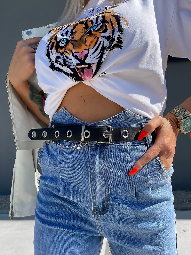 Magas derekú fashion farmer övvel