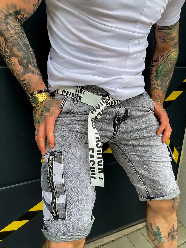 Férfi farmer bermuda övvel 