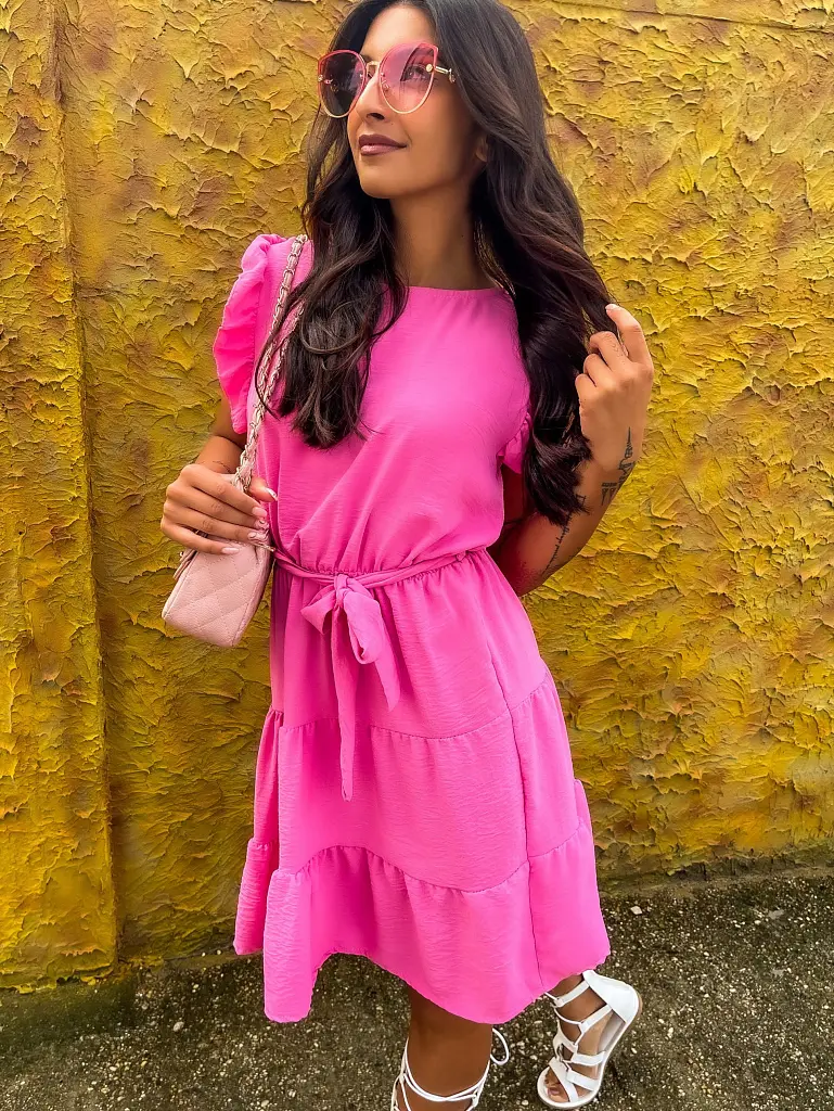 Rózsaszín ruha övvel YOLLANDA - next