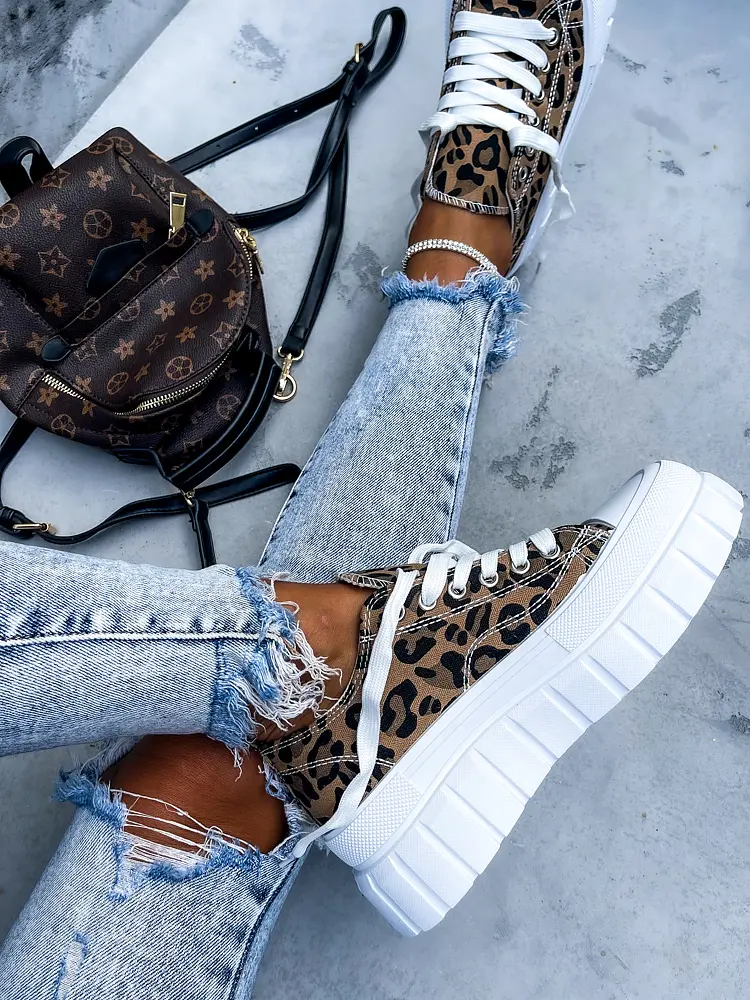 Leopárdmintás platform sportcipő HAZEL