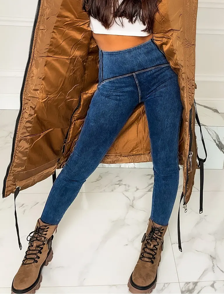 Push-up jeggings magas derékkal