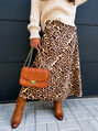 Leopárdmintás szatén szoknya AMARY