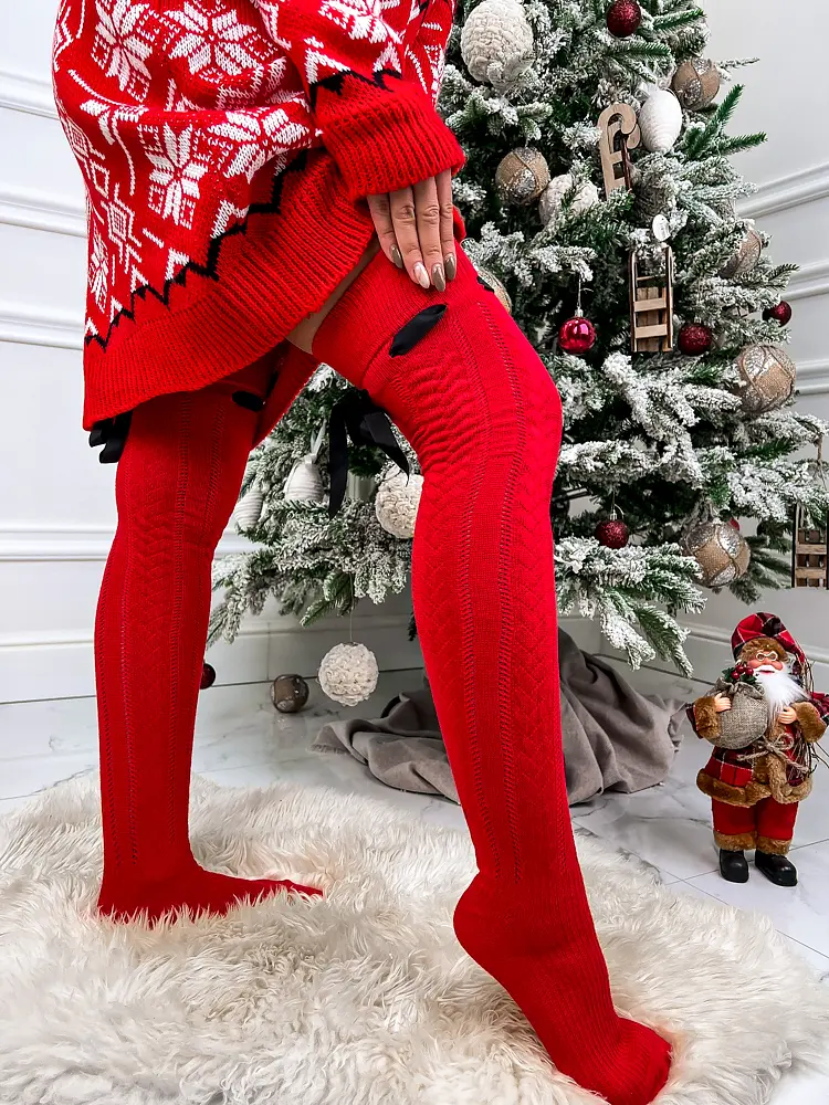 Női térdzokni kötővel DUDA