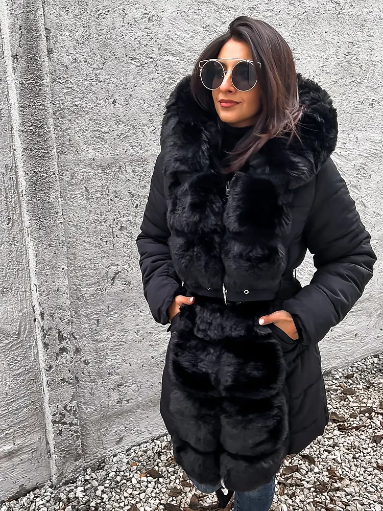 Műszőrmés télikabát OLIWIA