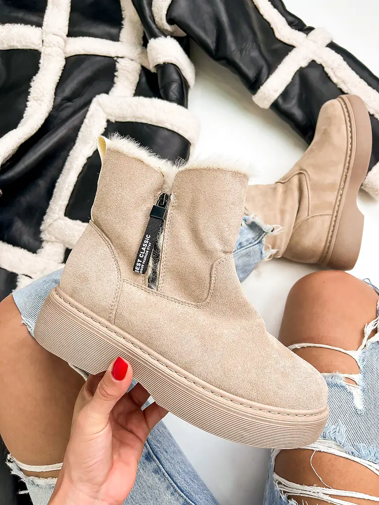 Bézs női hócsizma YOLAN