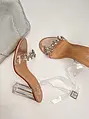 Kövekkel díszített áttetsző szandál HAYA