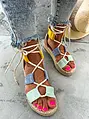 Színes fűzős platform szandál LUXANNA