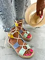 Színes fűzős platform szandál LUXANNA