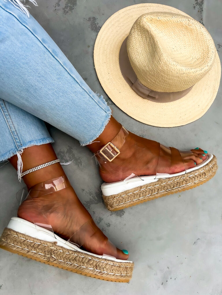 Áttetsző eszpadrill szandál NEISHA