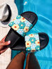 Virágmintás gumis papucs FLOWER