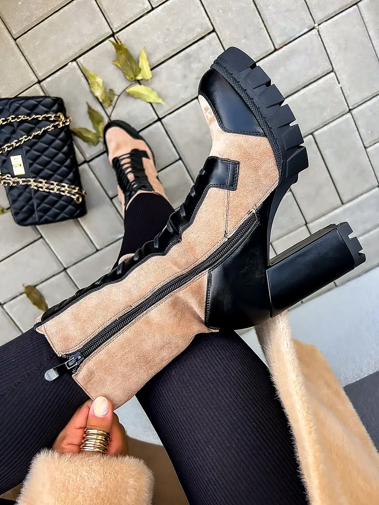 Magassarkú fűzős csizma MAISHA