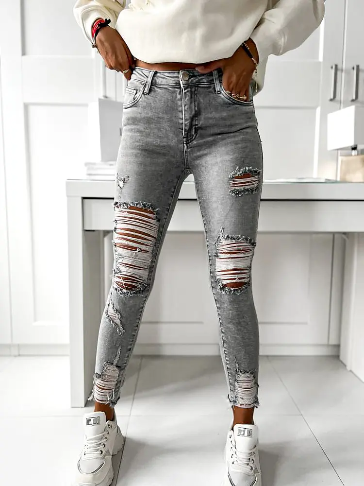 Szaggatott női fashion farmer