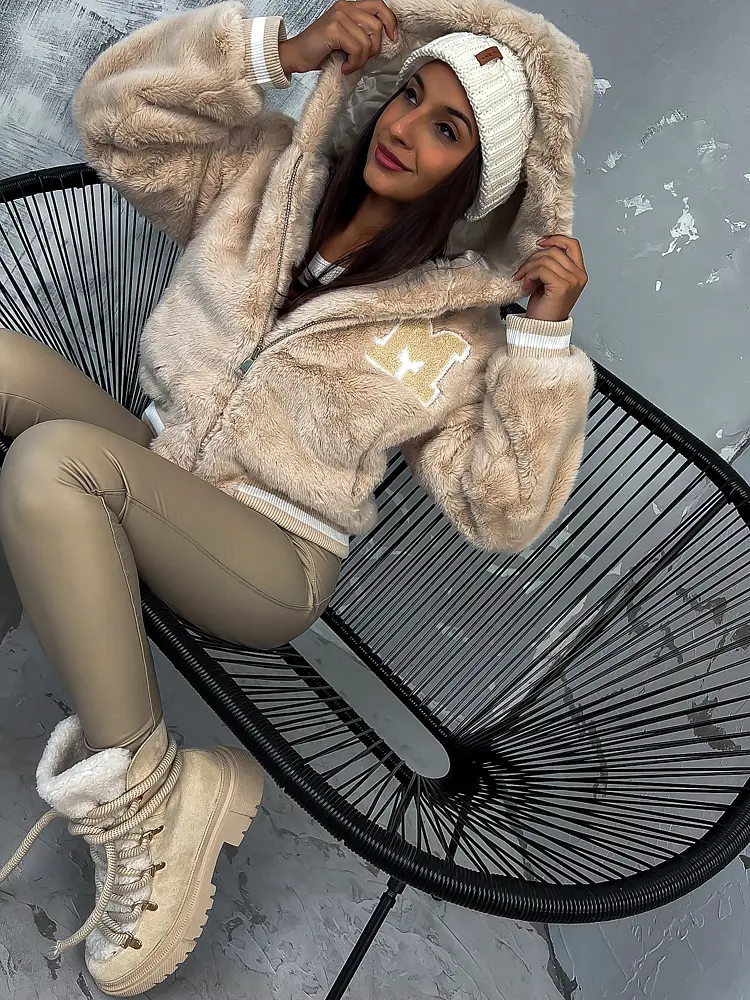 Szőrmés kapucnis kabát ETHEL - next