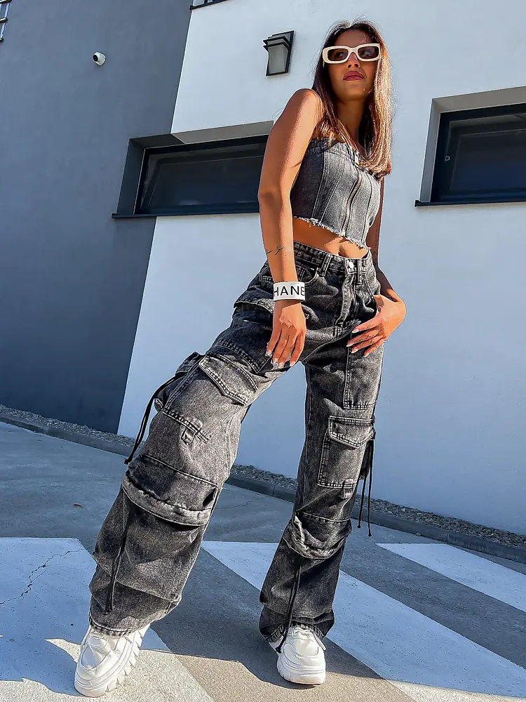 Extravagantné wide-leg rifle  - next