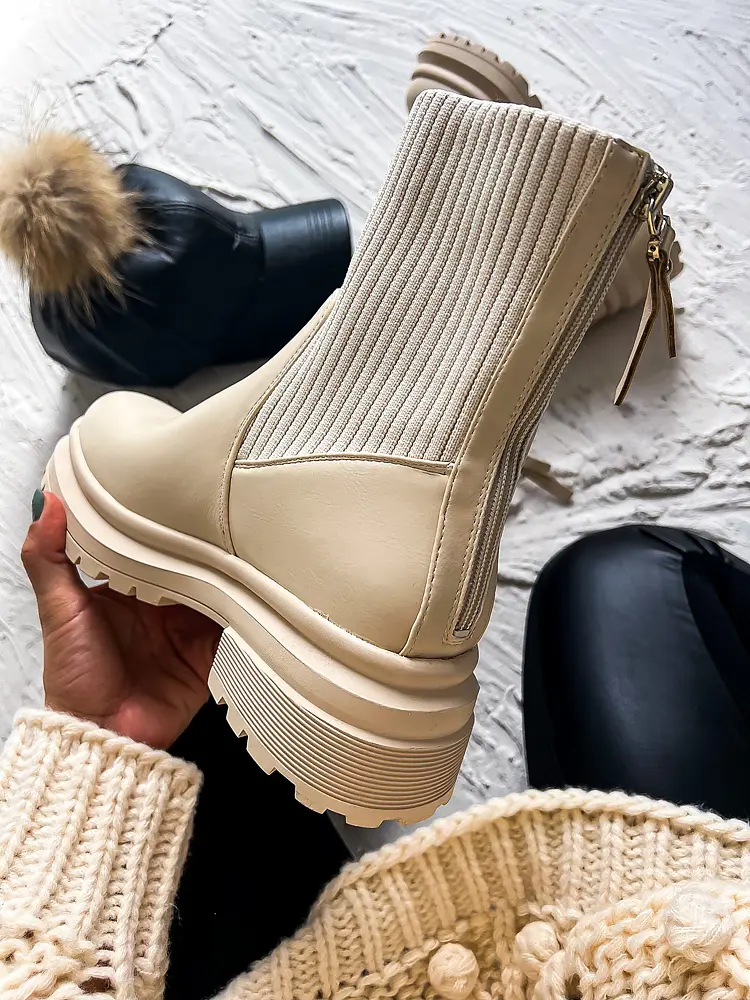 Bézs bokacsizma LENNON - next