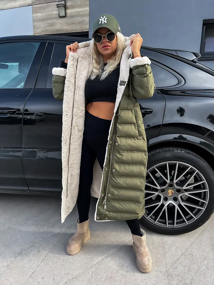 Kifordítható kapucnis téli kabát CORYN