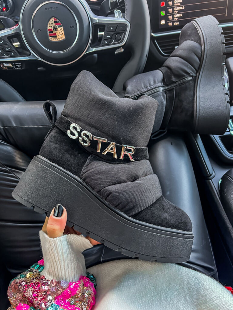 Fekete női hócsizma BROOKLYN