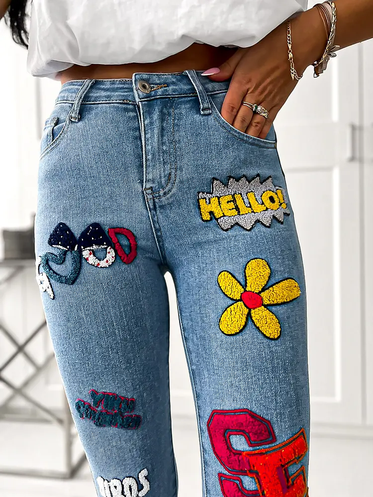 Női fashion farmer hímzett mintákkal - next