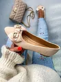 Elegáns bézs balerina cipő DELPHINE