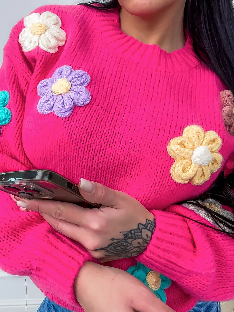 Virágokkal díszített pulóver CHRISSY