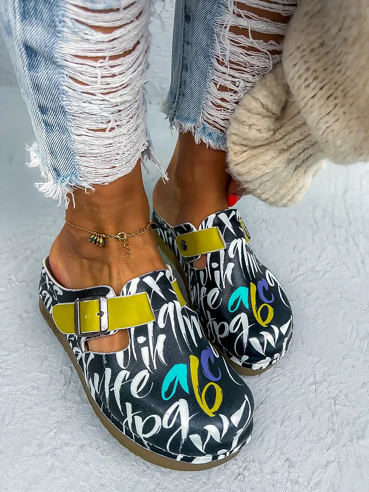 Mintás egészségügyi papucs LETTER - next