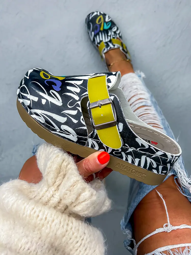 Mintás egészségügyi papucs LETTER