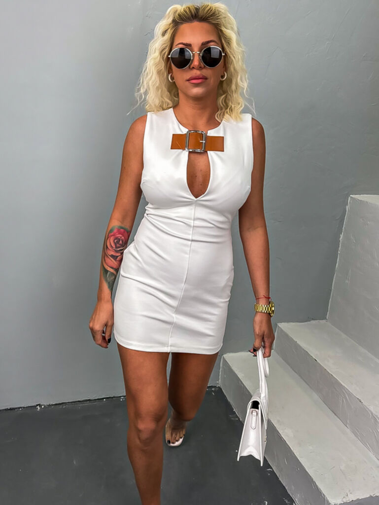 Elegáns fehér női ruha LACEY