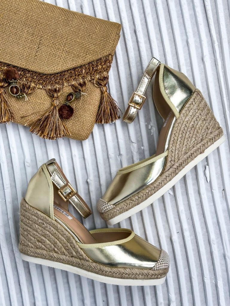 Arany színű espadrilles szandál AVALON