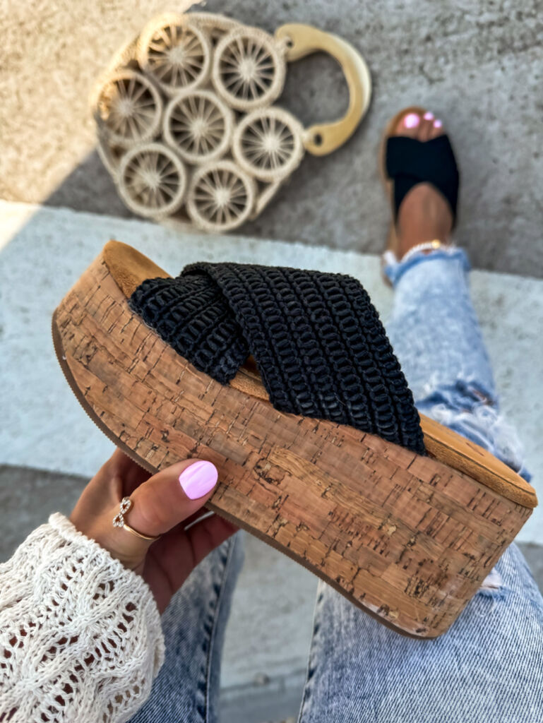 Fekete platform papucs DAMARI - next