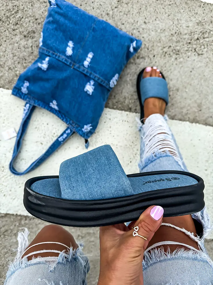 Kék farmer papucs OLIVIA