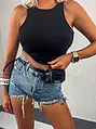 Fekete crop-top KORYN