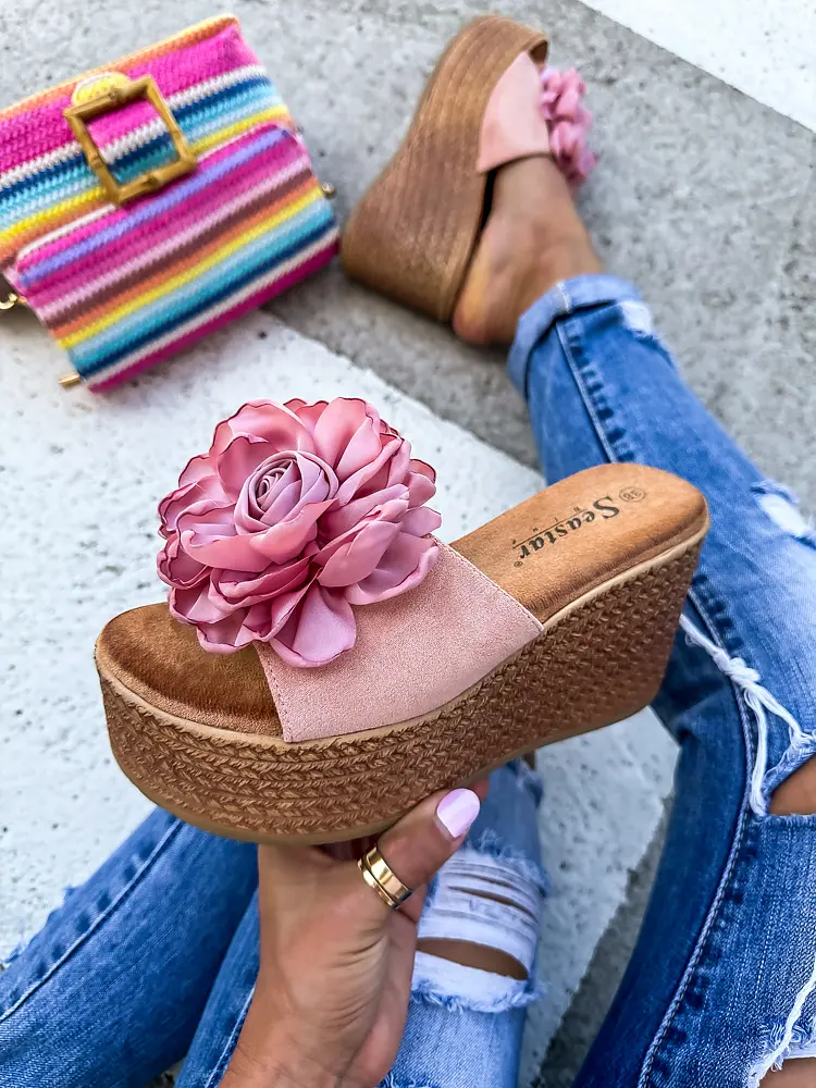 Rózsaszín platform papucs KAMERON