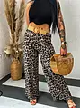 Leopárdmintás nadrág övvel LUISA