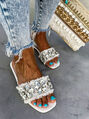 Kövekkel díszített farmer papucs FRENA