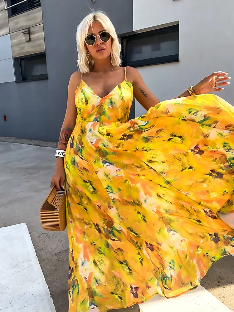 Sárga maxi ruha FIORENTINA