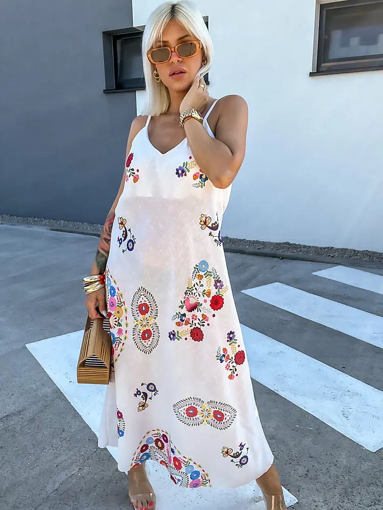 Virágmintás hosszú ruha GRETEL+