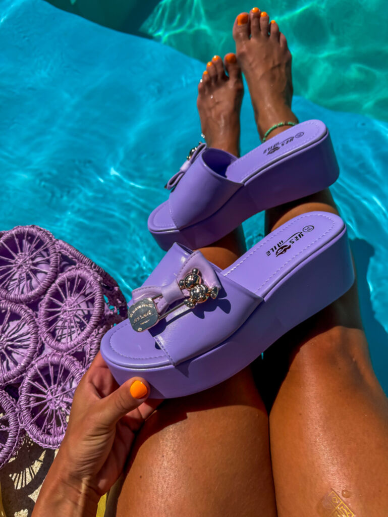 Lila platformos papucs LILIAN