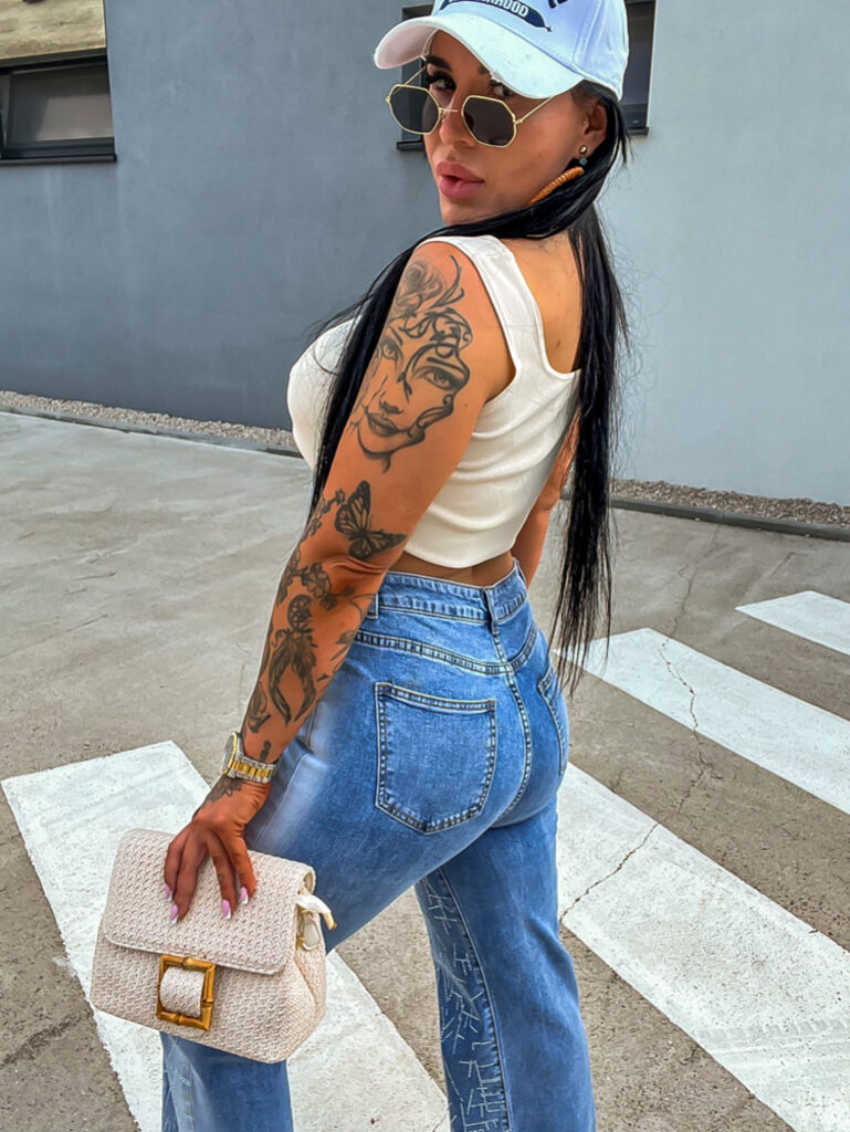 Bordázott anyagú top DARIAN - next