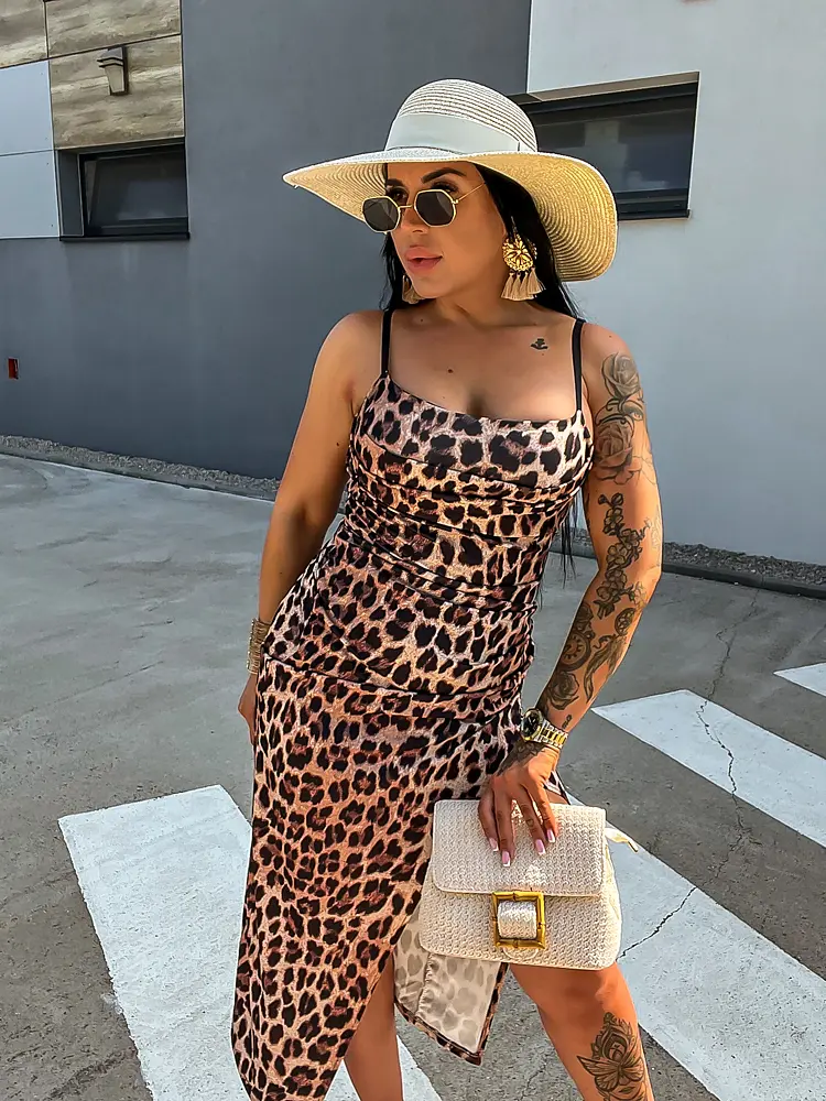 Hosszú leopárdmintás ruha YAMILA