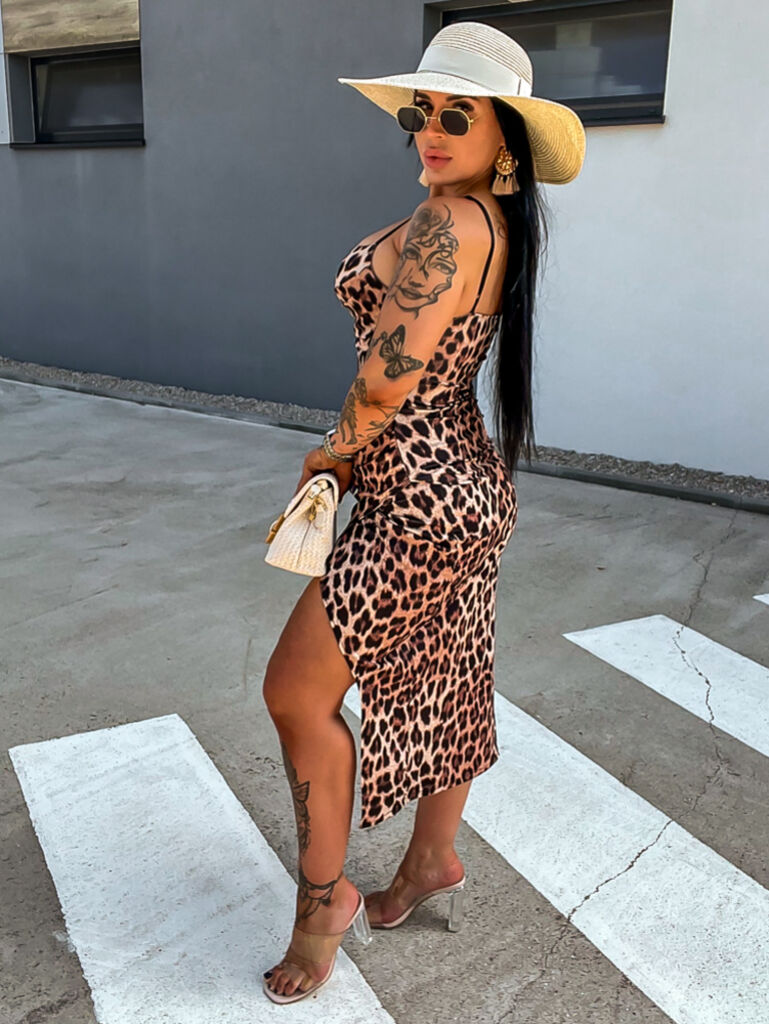 Hosszú leopárdmintás ruha YAMILA - next