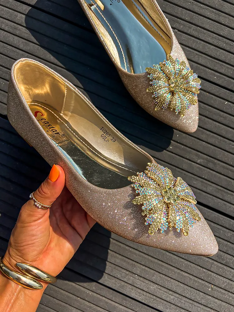 Kövekkel díszített csillogós balerina cipő LAURYNA