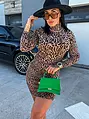 Garbós leopárdmintás ruha NYHAN