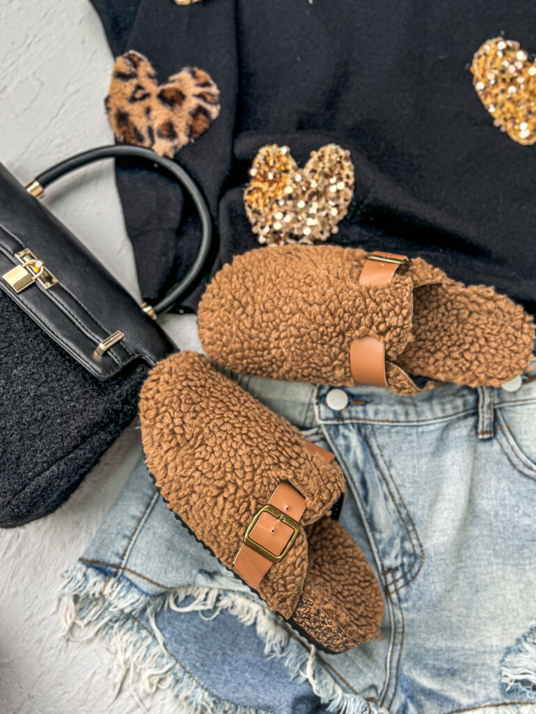 Meleg teddy papucs KARRIE