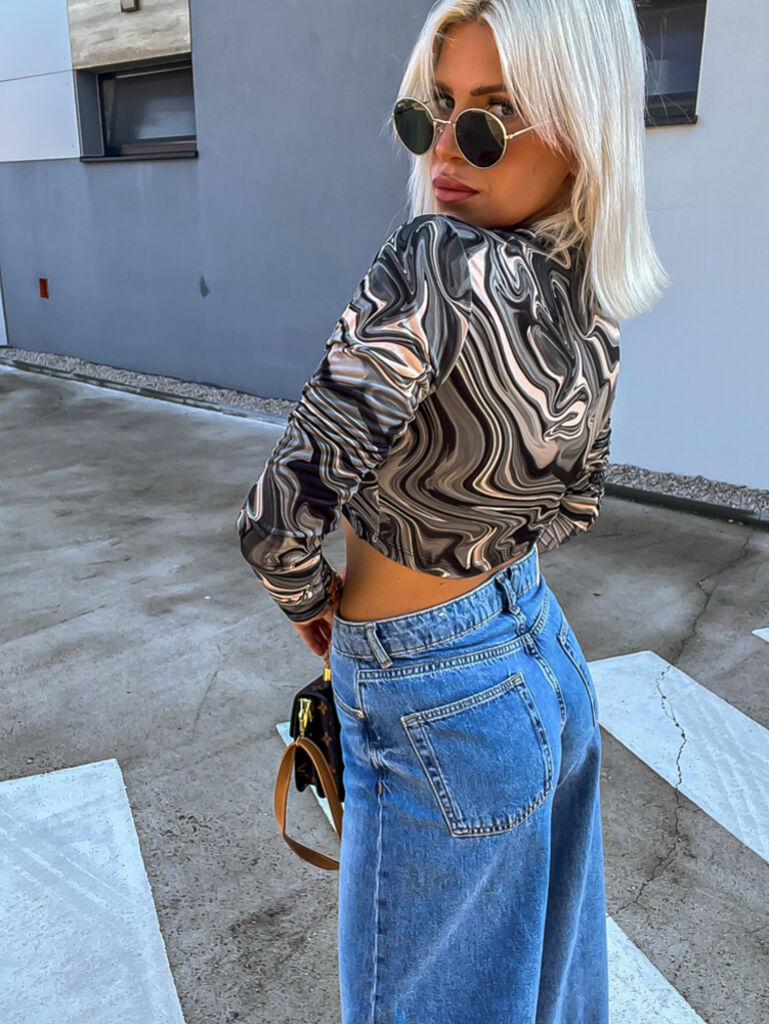 Mintás crop-top ARABELLA - next